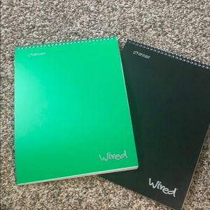 Set of 2 “wired” Top Flight spiral bound notebooks